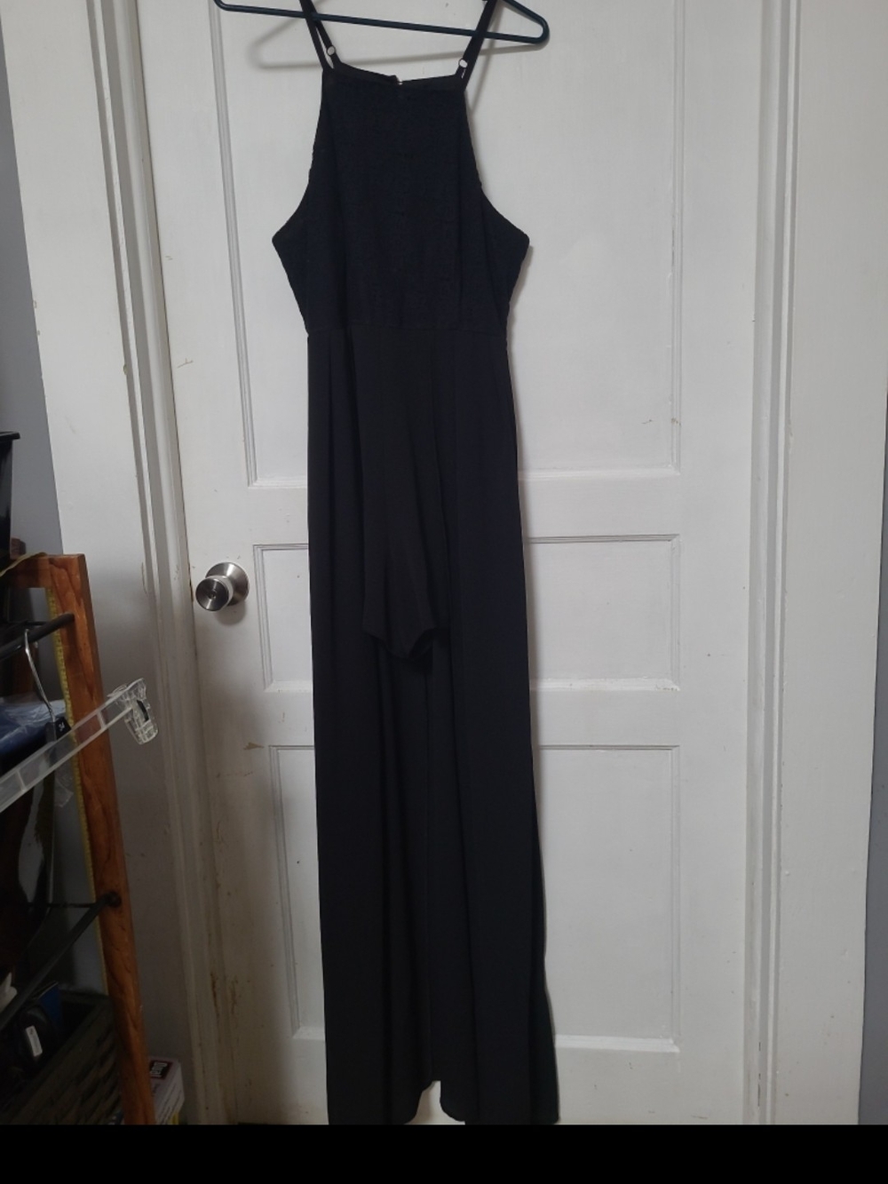 Altar'd State Black High-Neck Shorts Maxi Skirt Jumpsuit large